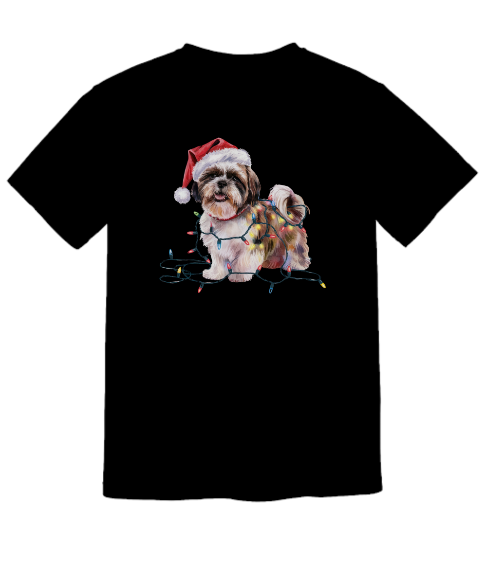 Christmas Shih Tzu Shirt, Christmas Lights Dog Tee, Christmas Dog Tee, Shih Tzu Mom Tshirt, Gift for Dog Lover, Shih Tzu