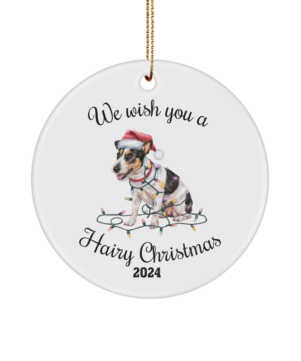 Christmas Rat Terrier Ornament, Rat Terrier Mom, Christmas Lights Dog Keepsake, Christmas Dog, Gift for Dog Lover, Rat Terrier