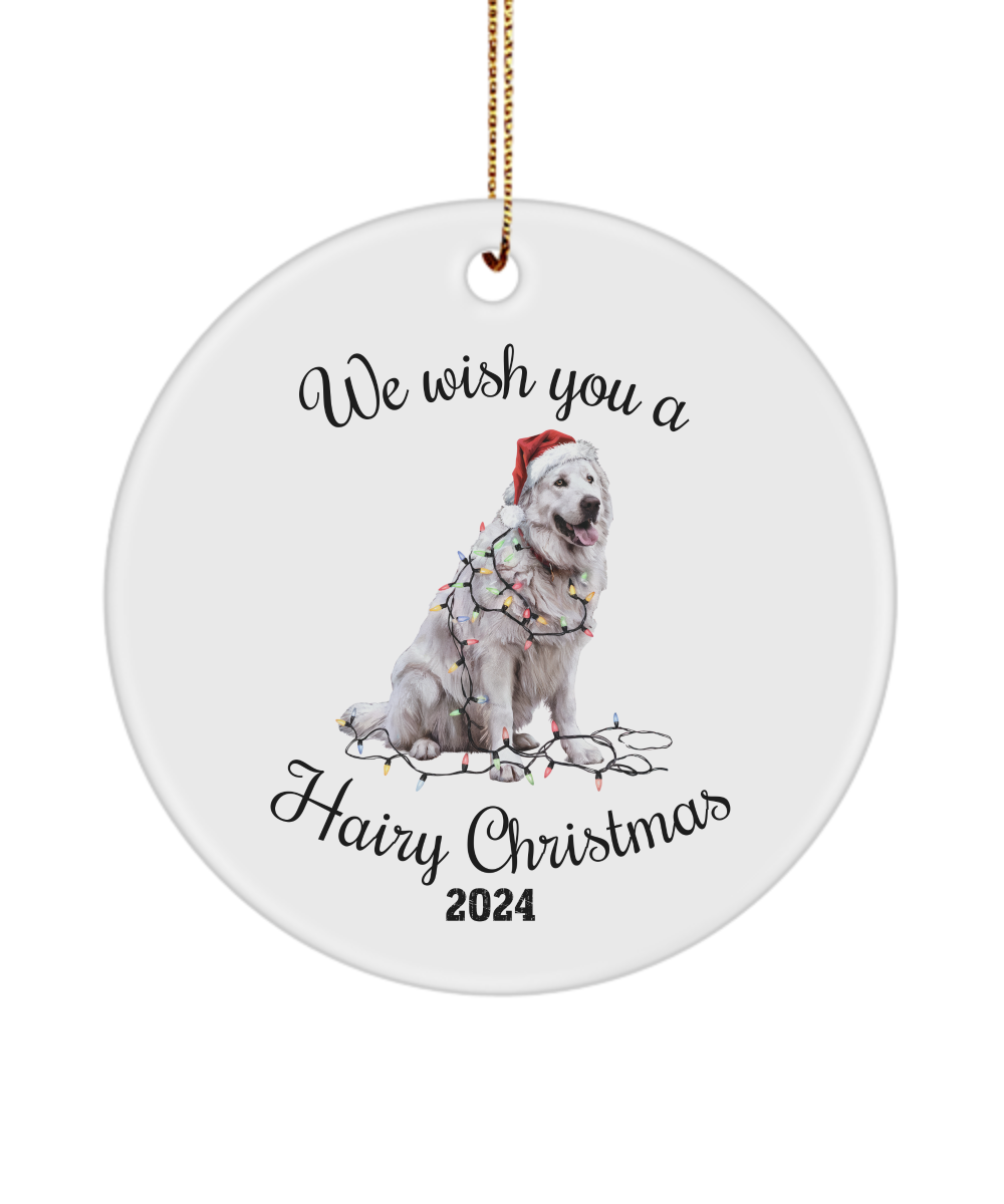 Christmas Great Pyrenees Ornament, Great Pyrenees Mom, Christmas Lights Dog Keepsake, Christmas Dog, Gift for Dog Lover, Great Pyrenees