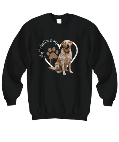 Valentine Yellow Lab Sweatshirt, Yellow Lab Mom, Valentine Heart Dog, Valentine Dog Sweatshirt, Gift for Dog Lover