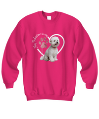 Load image into Gallery viewer, Valentine Bichon Frise Sweatshirt, Bichon Frise Mom,, Valentine Heart Dog, Valentine Dog Sweatshirt, Gift for Dog Lover
