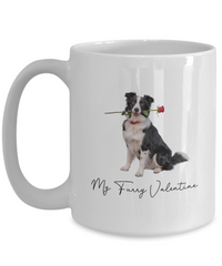 Load image into Gallery viewer, Border Collie Valentine Mug, My Furry Valentine, Gift for Dog Lovers, Cute Dog Coffee Cup, Gift for Border Collie Lovers
