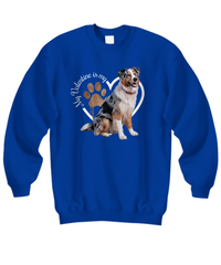 Load image into Gallery viewer, Valentine Australian Shepherd Sweatshirt, Australian Shepherd Mom, Valentine Heart Dog, Valentine Dog Sweatshirt, Gift for Dog Lover
