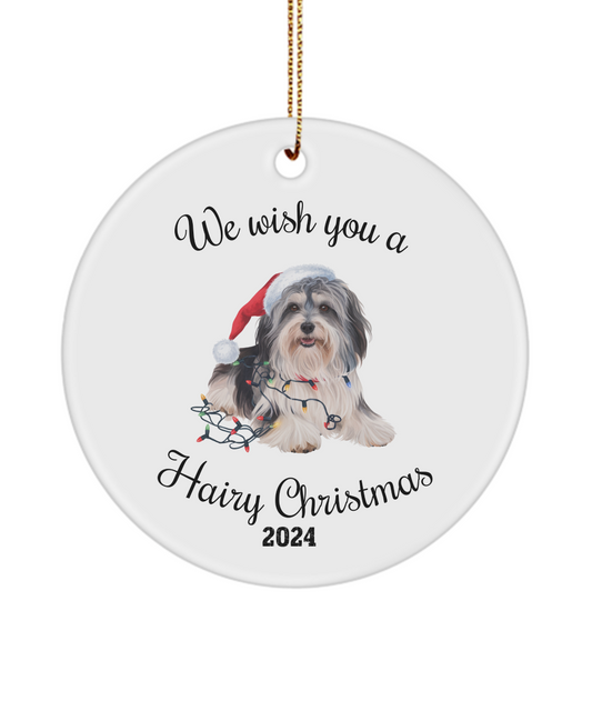 Christmas Havanese Ornament, Christmas Lights Dog Keepsake, Christmas Dog, Havanese Mom, Gift For Dog Lover, Havanese