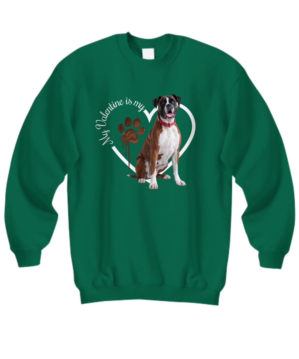 Valentine Boxer Sweatshirt, Boxer Mom, Valentine Heart Dog Sweatshirt, Valentine Dog, Gift for Dog Lover, Boxer