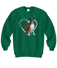 Load image into Gallery viewer, Valentine Boxer Sweatshirt, Boxer Mom, Valentine Heart Dog Sweatshirt, Valentine Dog, Gift for Dog Lover, Boxer
