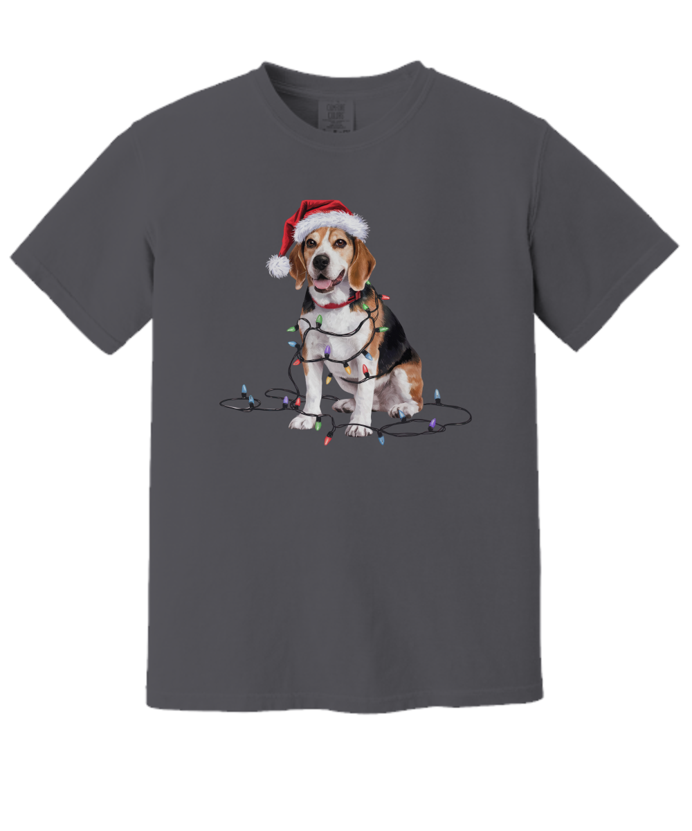 Christmas Beagle Shirt, Christmas Lights Dog Tee, Christmas Dog Tee, Beagle Mom Tshirt, Gift for Dog Lover, Beagle