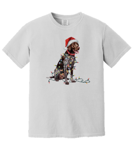 Christmas German Shorthaired Pointer Shirt, Christmas Lights Dog Tee, Christmas Dog Tee, Pointer Mom Tshirt, Gift for Dog Lover