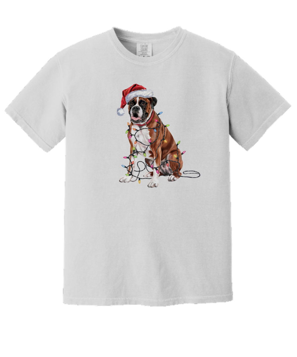 Christmas Boxer Shirt, Christmas Lights Dog Tee, Christmas Dog Tee, Boxer Mom Tshirt, Gift for Dog Lover, Boxer