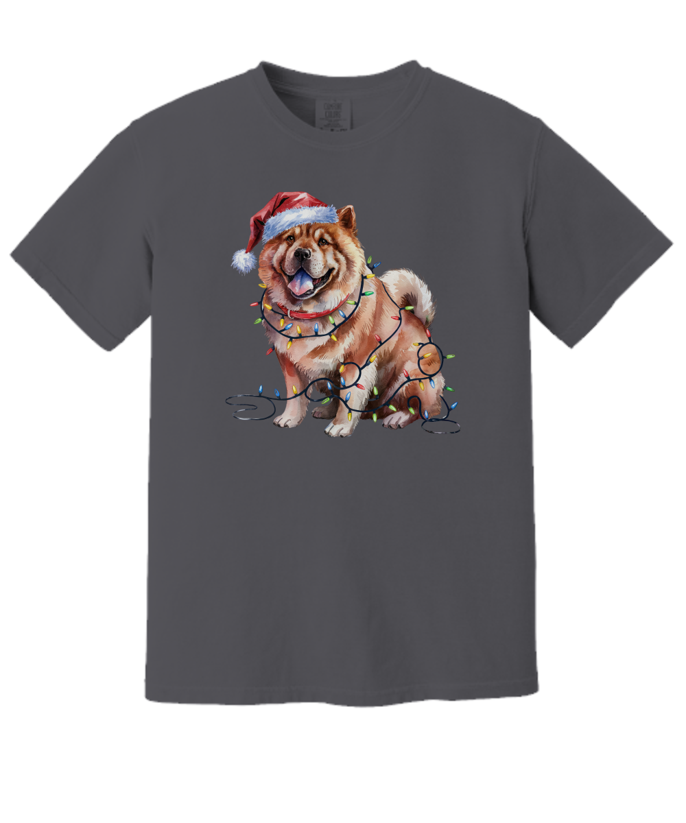 Christmas Chow Chow Shirt, Christmas Lights Dog Tee, Christmas Dog Tee, Chow Chow Mom Tshirt, Gift for Dog Lover, Chow Chow