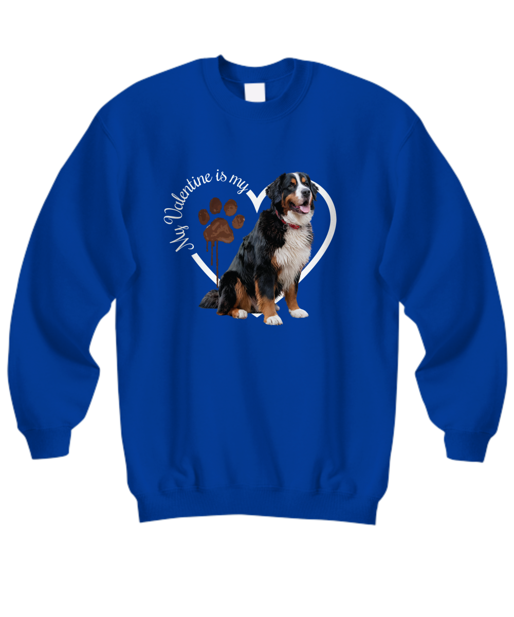 Valentine Bernese Mountain Dog Sweatshirt, Bernese Mom, Valentine Heart Dog, Valentine Dog Sweatshirt, Gift for Dog Lover