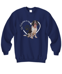 Load image into Gallery viewer, Valentine Springer Spaniel Sweatshirt, Springer Spaniel Mom, Valentine Heart Dog, Valentine Dog Sweatshirt, Gift for Dog Lover
