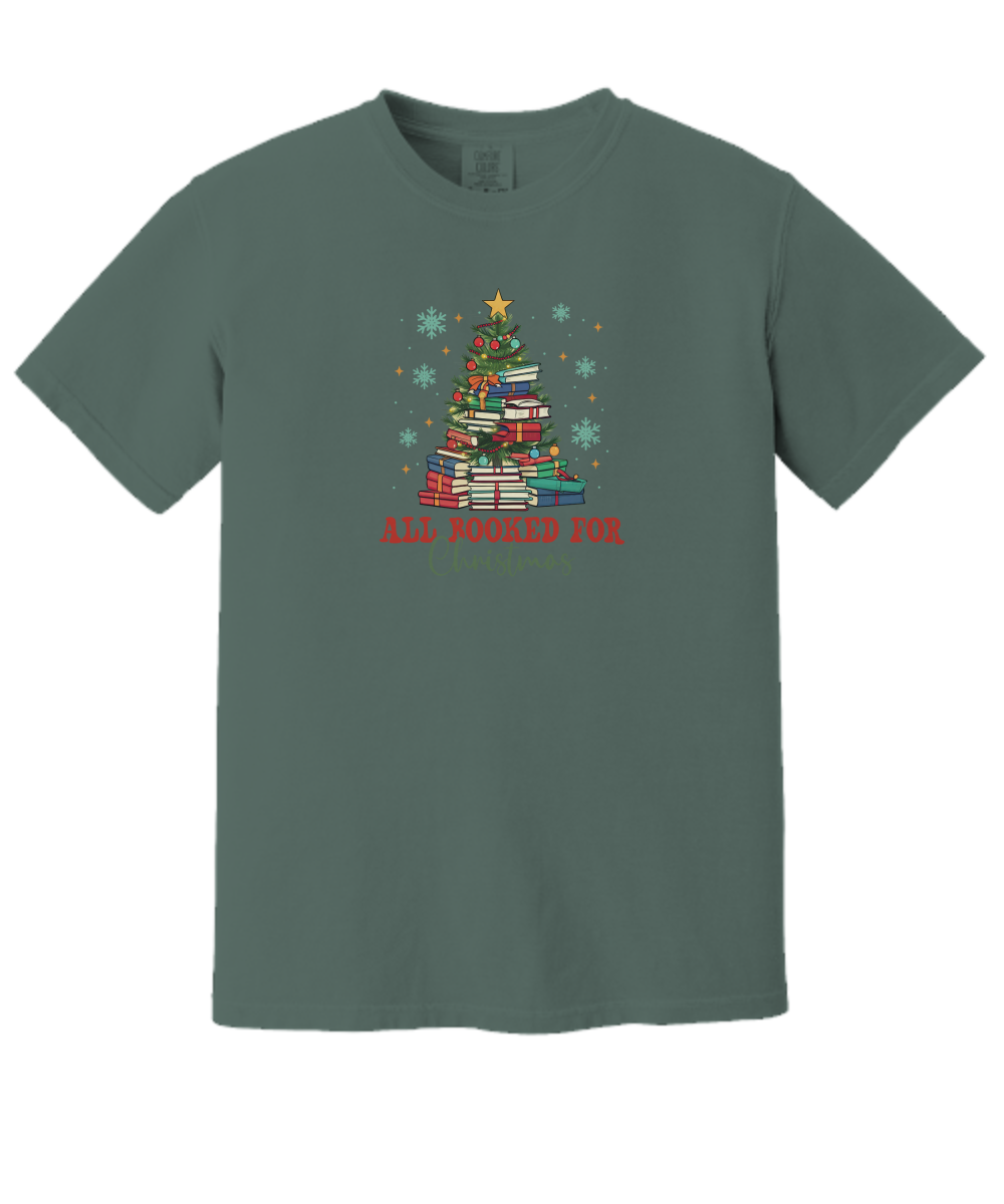 Christmas Books Shirt, All Booked for Christmas Shirt, Gift for Librarian, Bookworm Christmas, Book Lover Gift, Bookish Shirt