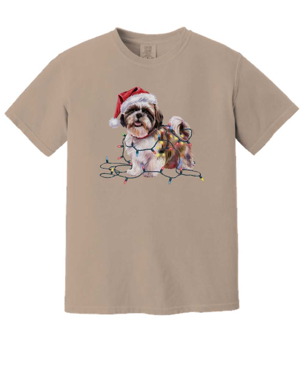 Christmas Shih Tzu Shirt, Christmas Lights Dog Tee, Christmas Dog Tee, Shih Tzu Mom Tshirt, Gift for Dog Lover, Shih Tzu