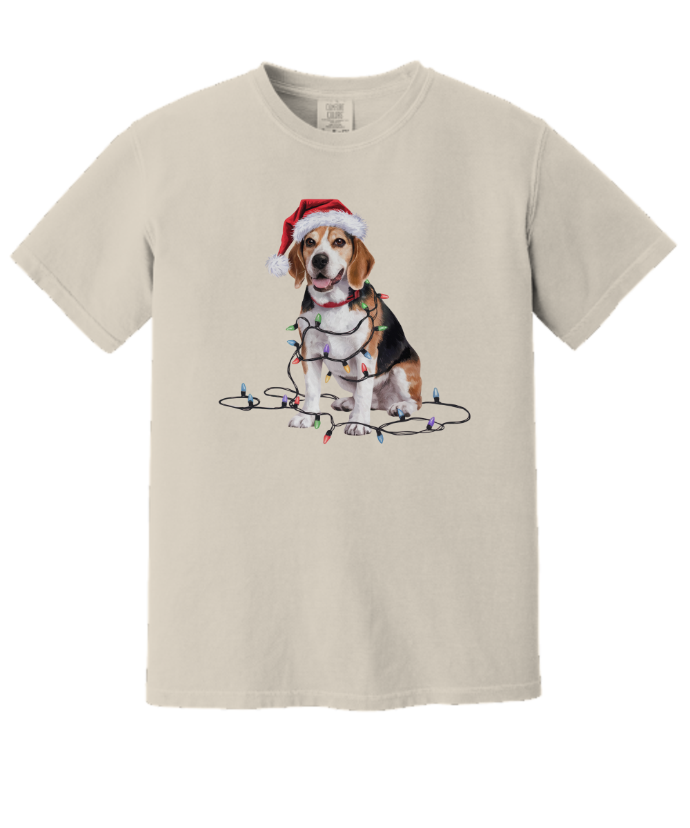 Christmas Beagle Shirt, Christmas Lights Dog Tee, Christmas Dog Tee, Beagle Mom Tshirt, Gift for Dog Lover, Beagle