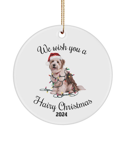 Christmas Coton De Tulear Ornament, Coton De Tulear Mom, Christmas Lights Dog Keepsake, Christmas Dog, Gift for Dog Lover