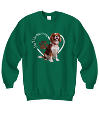 Load image into Gallery viewer, Valentine Cavalier King Charles Spaniel Sweatshirt, Cavalier Spaniel Mom, Valentine Heart Dog, Valentine Dog Sweatshirt, Gift for Dog Lover
