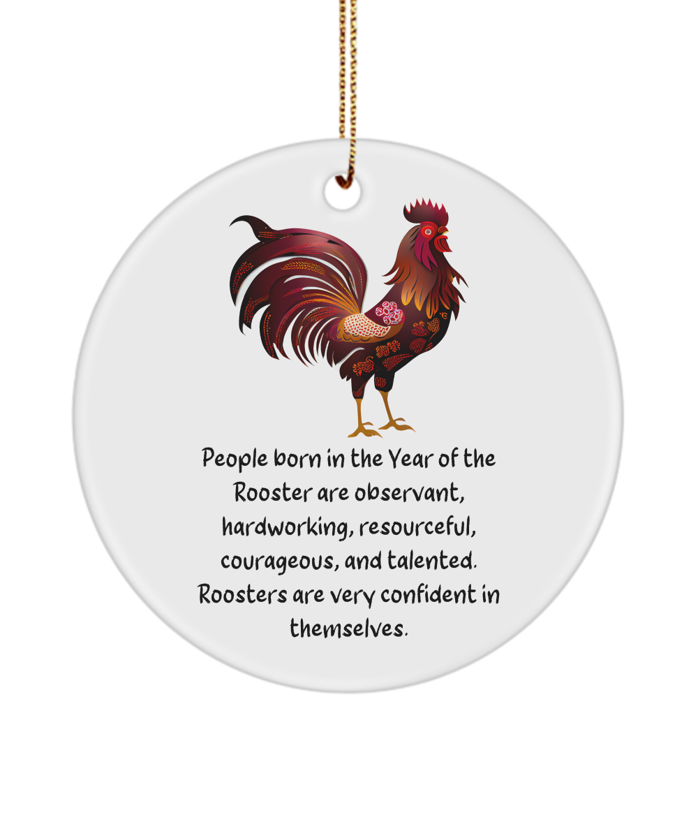 Chinese Zodiac Ornament, Chinese New Year, Chinese Zodiac, Chinese Horoscope, Zodiac Sign, Year of The Rooster, Rooster Ornament, Zodiac Ornament, Chinese New Year