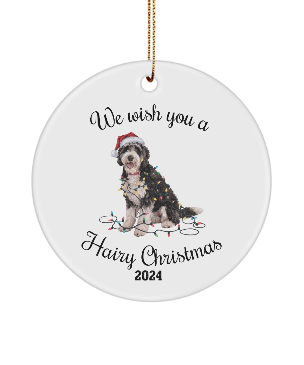 Christmas Labradoodle Ornament, Labradoodle Mom, Christmas Lights Dog Keepsake, Christmas Dog, Gift for Dog Lover, Labradoodle