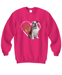 Load image into Gallery viewer, Valentine Bulldog Sweatshirt, Bulldog Mom, Valentine Heart Dog Sweatshirt, Valentine Dog, Gift for Dog Lover, Bulldog
