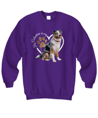 Load image into Gallery viewer, Valentine Australian Shepherd Sweatshirt, Australian Shepherd Mom, Valentine Heart Dog, Valentine Dog Sweatshirt, Gift for Dog Lover
