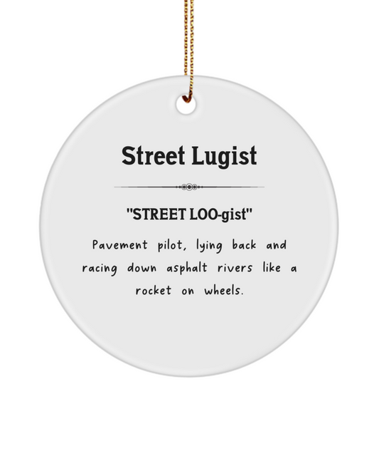 Street Lugist Ornament, Luge Gift, Street Luge Decor, Extreme Sports Gift, Downhill Racer Gift, Luger Ornament, Street Luge Enthusiast Gift