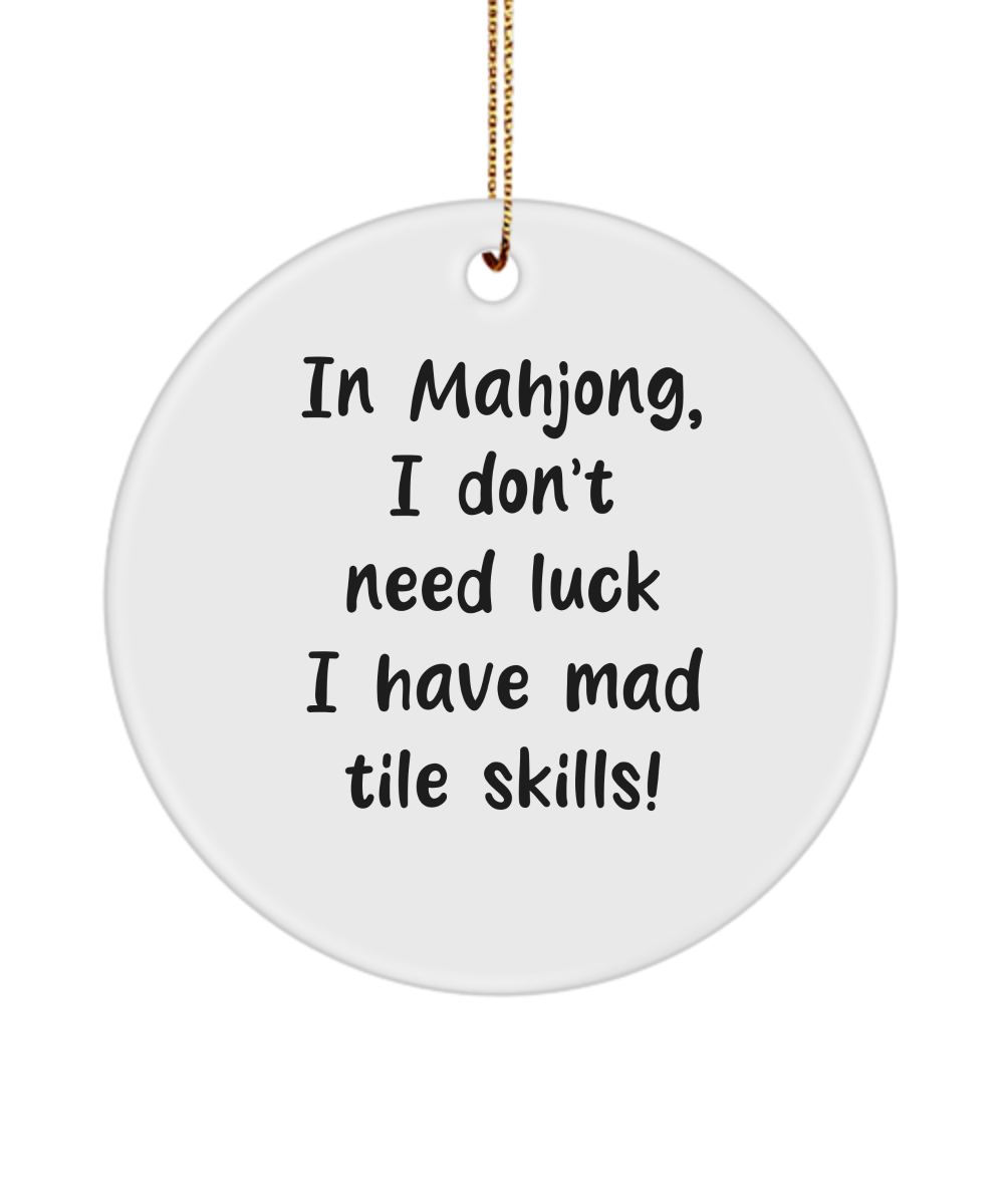 Mahjong Ornament, Gift Idea for Mahjong Player, Funny Keepsake for Mahjong Players, Mah Jong Ornament, Mahjong Keepsake