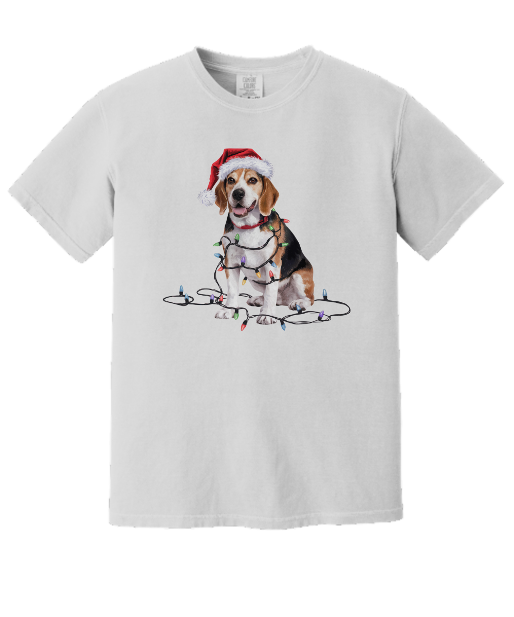 Christmas Beagle Shirt, Christmas Lights Dog Tee, Christmas Dog Tee, Beagle Mom Tshirt, Gift for Dog Lover, Beagle