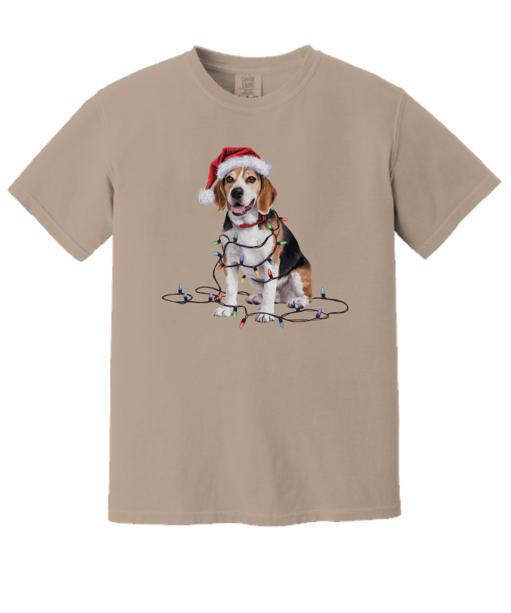 Christmas Beagle Shirt, Christmas Lights Dog Tee, Christmas Dog Tee, Beagle Mom Tshirt, Gift for Dog Lover, Beagle