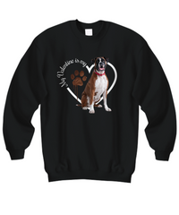 Load image into Gallery viewer, Valentine Boxer Sweatshirt, Boxer Mom, Valentine Heart Dog Sweatshirt, Valentine Dog, Gift for Dog Lover, Boxer
