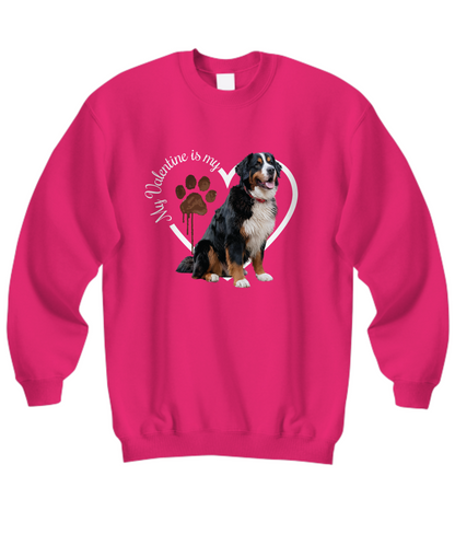 Valentine Bernese Mountain Dog Sweatshirt, Bernese Mom, Valentine Heart Dog, Valentine Dog Sweatshirt, Gift for Dog Lover