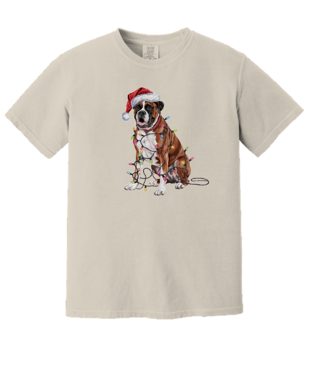 Christmas Boxer Shirt, Christmas Lights Dog Tee, Christmas Dog Tee, Boxer Mom Tshirt, Gift for Dog Lover, Boxer