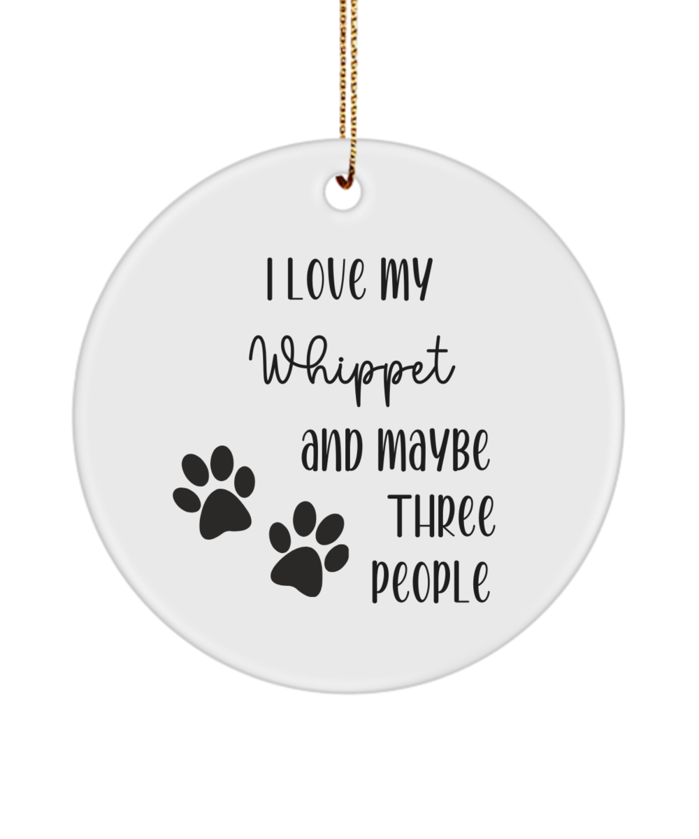 Whippet ornament, dog lover gift, pet ornament, pet lover gift, puppy love gift, animal lover gift