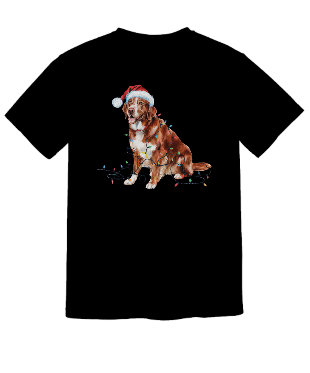 Christmas Nova Scotia Duck Tolling Retriever Shirt, Christmas Lights Dog Tee, Christmas Dog Tee, Retriever Mom Tshirt, Gift for Dog Lover