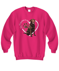 Load image into Gallery viewer, Valentine Chocolate Lab Sweatshirt, Chocolate Lab Mom, Valentine Heart Dog, Valentine Dog Sweatshirt, Gift for Dog Lover
