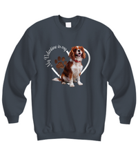Load image into Gallery viewer, Valentine Cavalier King Charles Spaniel Sweatshirt, Cavalier Spaniel Mom, Valentine Heart Dog, Valentine Dog Sweatshirt, Gift for Dog Lover
