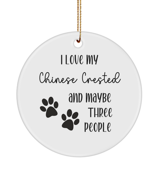 Chinese Crested ornament, dog lover gift, pet ornament, pet lover gift, puppy love gift, animal lover gift