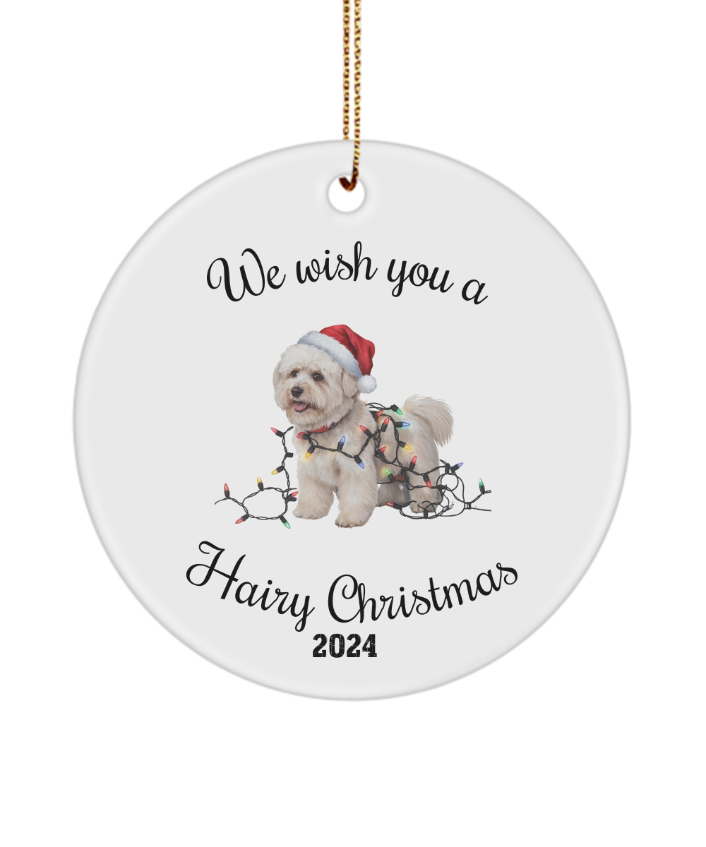 Christmas Bichon Frise Ornament, Christmas Lights Dog Keepsake, Christmas Dog, Bichon Frise Mom, Gift For Dog Lover, Bichon Frise