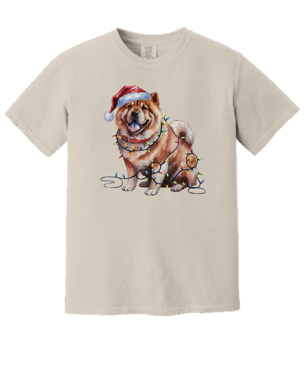 Christmas Chow Chow Shirt, Christmas Lights Dog Tee, Christmas Dog Tee, Chow Chow Mom Tshirt, Gift for Dog Lover, Chow Chow