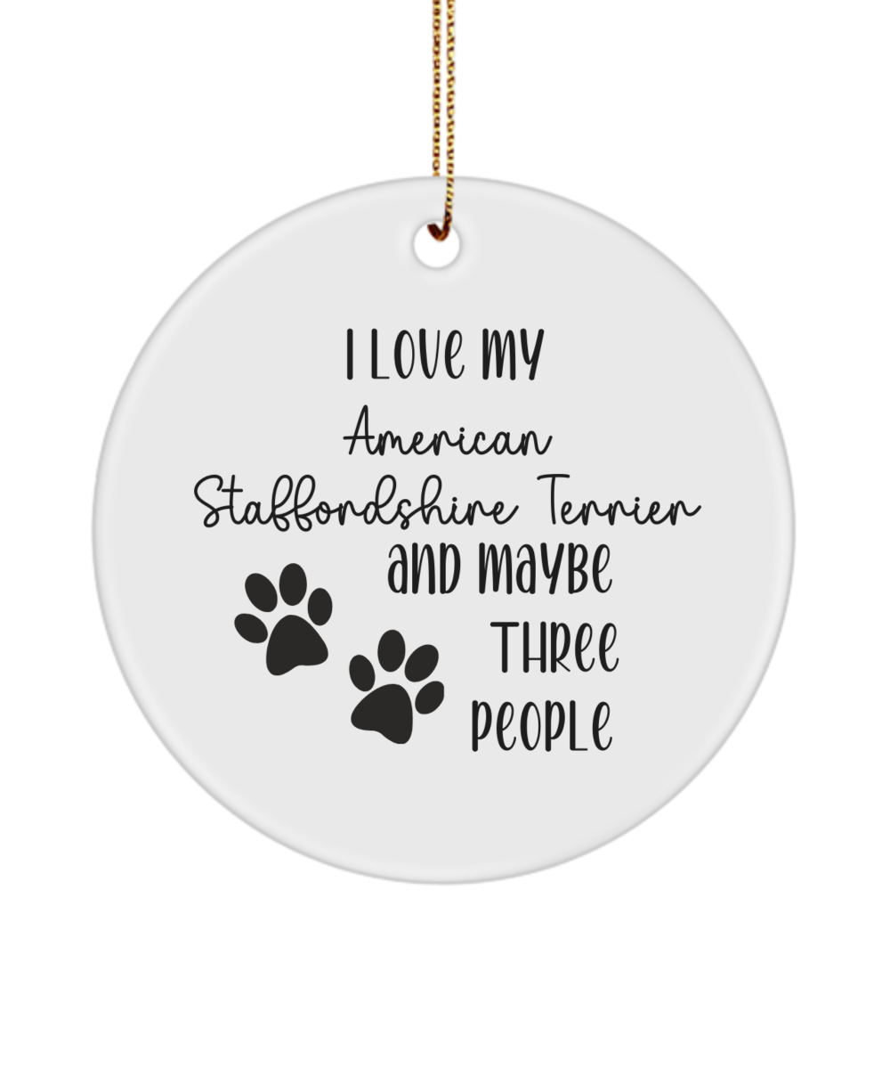 American Staffordshire Terrier ornament, dog lover gift, pet ornament, pet lover gift, puppy love gift, animal lover gift