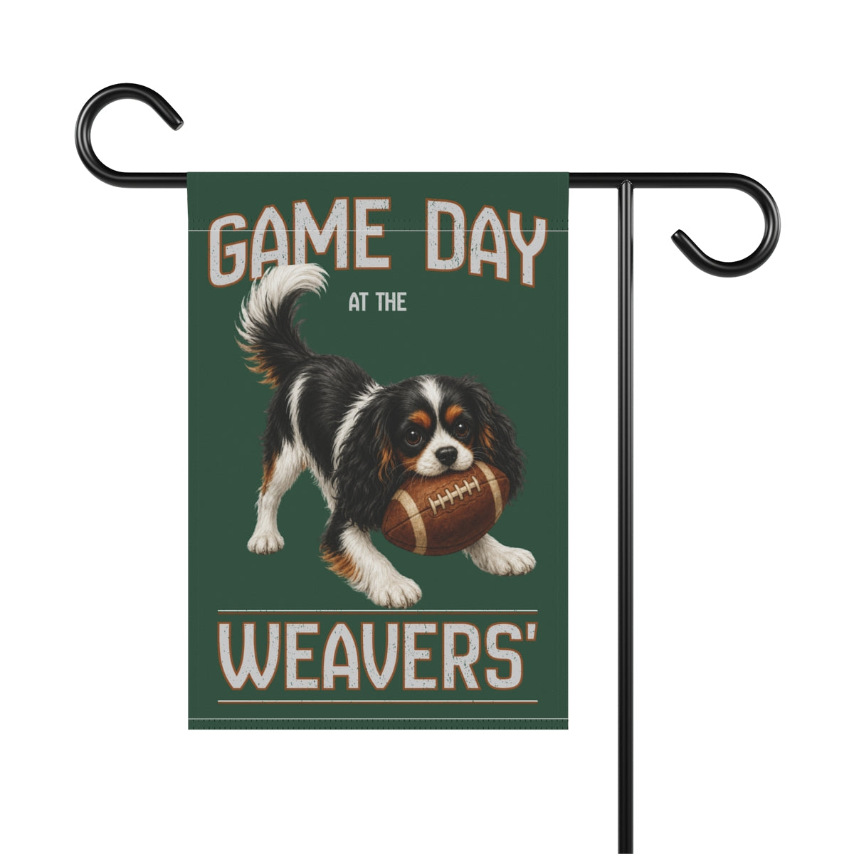 Personalized Tricolor Cavalier Garden Flag, Game Day Football Yard Decor Gift