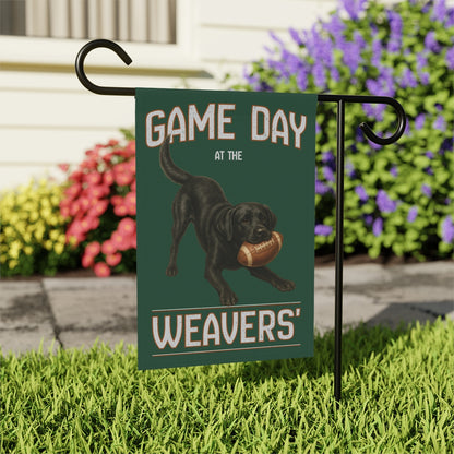 Personalized Black Lab Garden Flag, Game Day Football Yard Decor Gift
