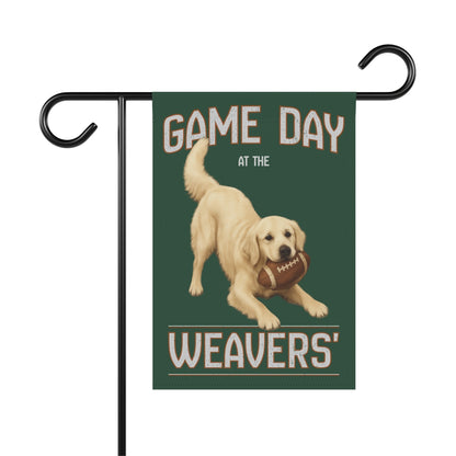 Personalized English Cream Golden Retriever Garden Flag, Game Day Football Yard Decor Gift