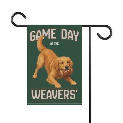 Personalized Golden Retriever Garden Flag, Game Day Football Yard Decor Gift