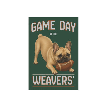 Personalized French Bulldog Garden Flag, Game Day Football Yard Decor Gift