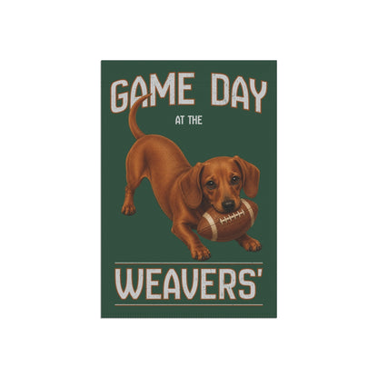 Personalized Red Dachshund Garden Flag, Game Day Football Yard Decor Gift