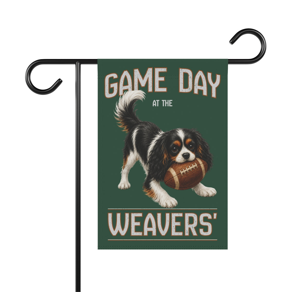 Personalized Tricolor Cavalier Garden Flag, Game Day Football Yard Decor Gift