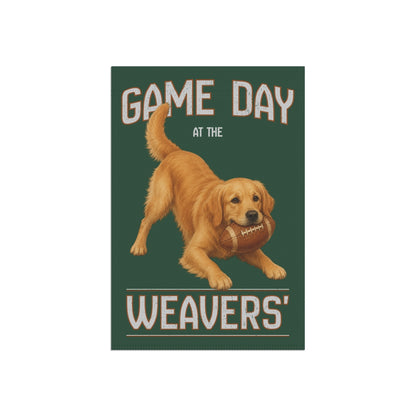 Personalized Golden Retriever Garden Flag, Game Day Football Yard Decor Gift