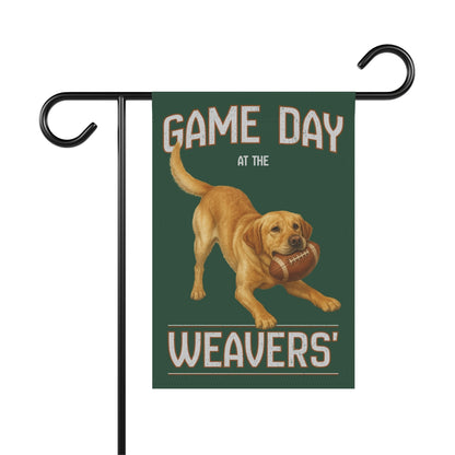 Personalized Yellow Lab Garden Flag, Game Day Football Yard Decor Gift