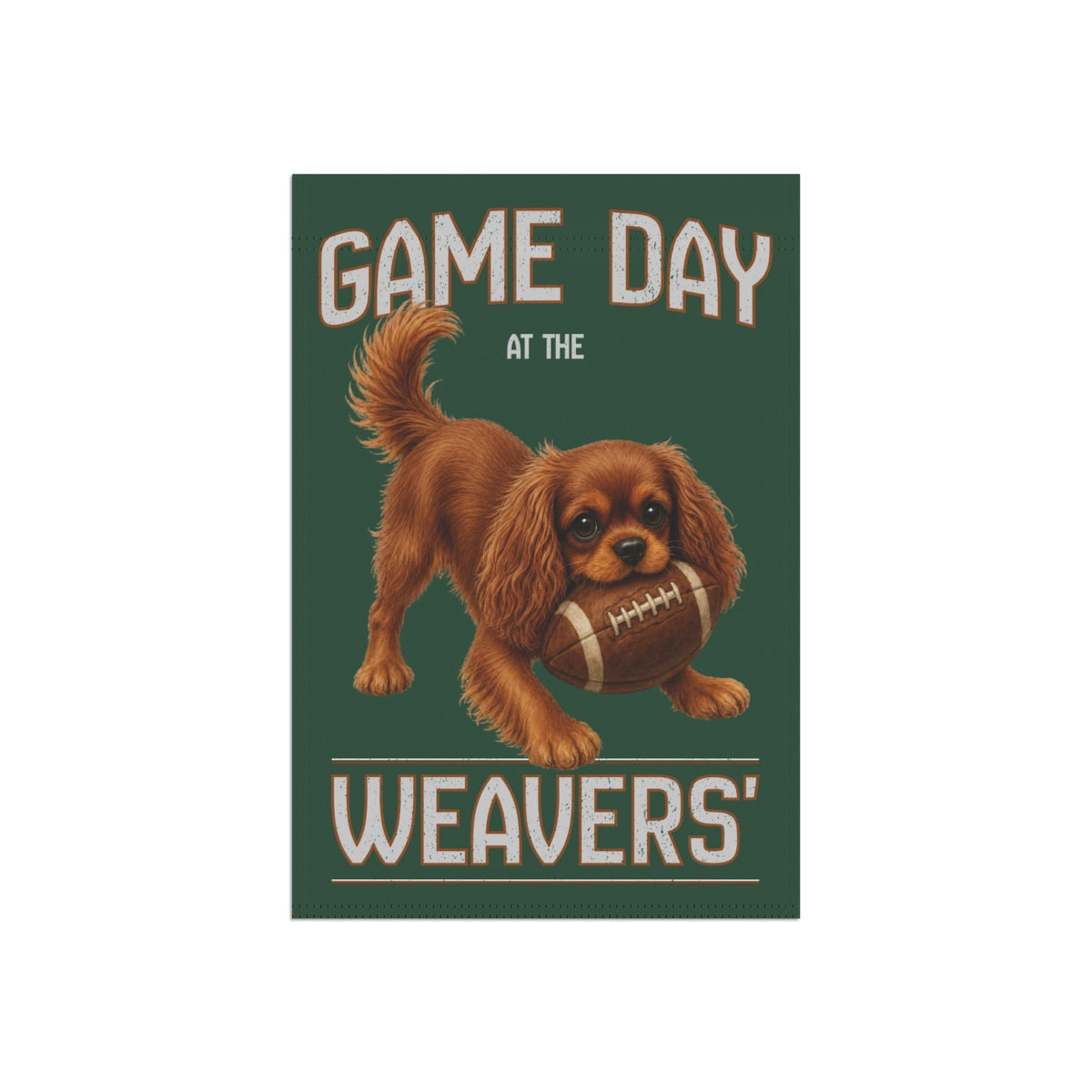 Personalized Ruby Cavalier Garden Flag, Game Day Football Yard Decor Gift